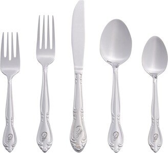 Riverridge Rose 46 Piece Monogrammed Flatware Set - Z, Service for 8