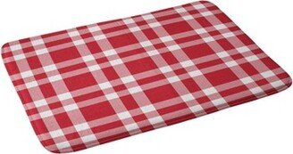 Lisa Argyropoulos Cheery Checks Memory Foam Bath Mat Red