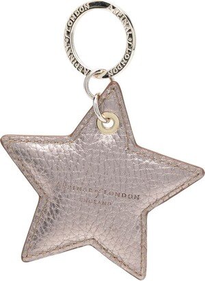 Star Pebbled-leather keyring