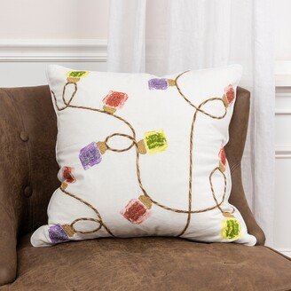 String of Lights Holiday Throw Pillow