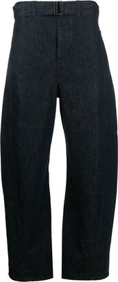 Belted Straight-Leg Trousers-AN