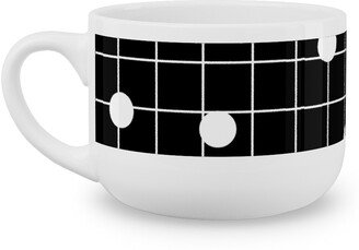 Mugs: Dot Line - Black And White Latte Mug, White, 25Oz, Black