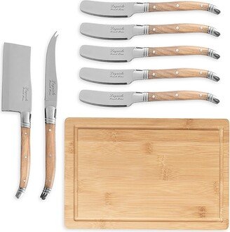 French Home Laguiole 8-Piece Cheese Knife & Board Set