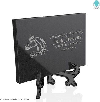 Custom Engraved Granite Plaque With Horse Artwork