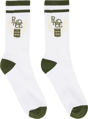 White & Khaki Crest Socks