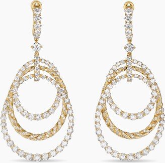 Floating Diamonds Drop Earrings in 18K White Gold Women's