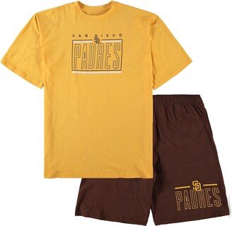 Men's Concepts Sport Gold and Brown San Diego Padres Big and Tall T-shirt and Shorts Sleep Set - Gold, Brown