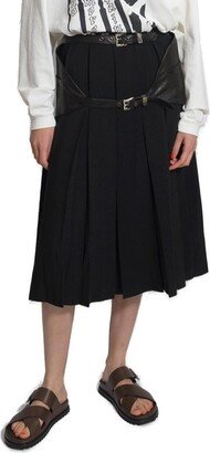 Belted Waist Midi Skirt