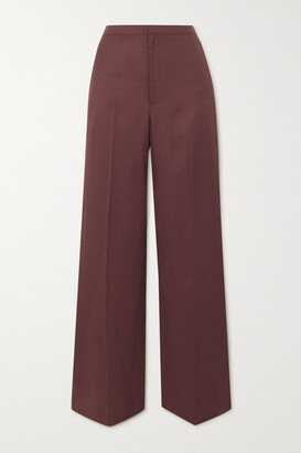 Net Sustain Aiwa Twill Wide-leg Pants - Burgundy