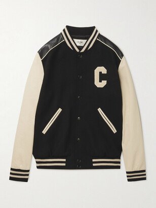 Appliquéd Wool-Blend and Leather Varsity Jacket