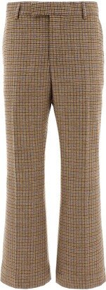 Check-Pattern Mid-Rise Tailored Pants