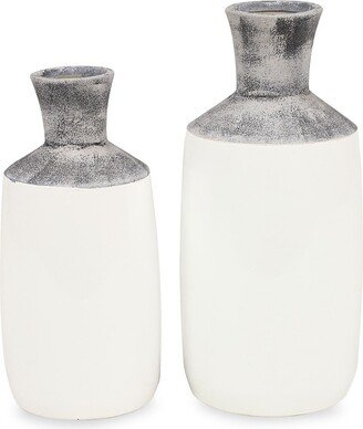 The Novogratz 2-Piece Colorblock Stoneware Vase Set