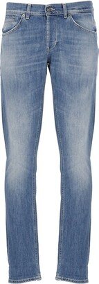 Mid-Rise Straight-Leg Slim-Cut Jeans