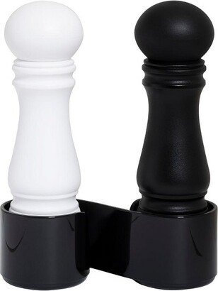 CrushGrind New York Mini Salt & Pepper Grinder Set with Holder, 5.5 Inch Tall