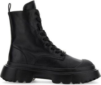 Anfibio leather lace-up boots