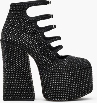 The Rhinestone Kiki Ankle Boot - Black/black