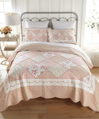 Strawberry Garden 3 Piece Cotton Quilt Set, Queen