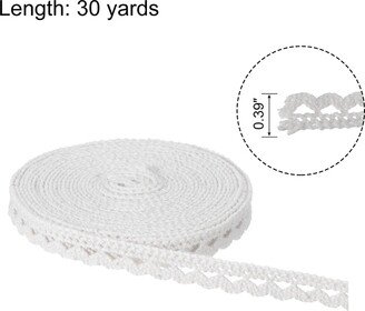 Unique Bargains Lace Trim Ribbon 0.39 Inch Cotton Elastic Trim White Style 20