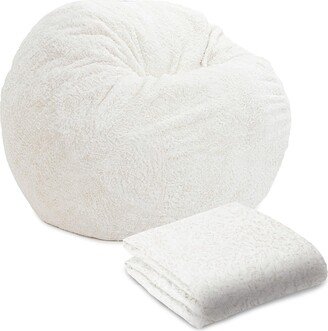 CordaRoy's Queen Size Faux Fur Bean Bag Chair Cover (Bean Bag Sold Separately)