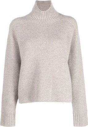 Funnel-Neck Cashmere Jumper-AB