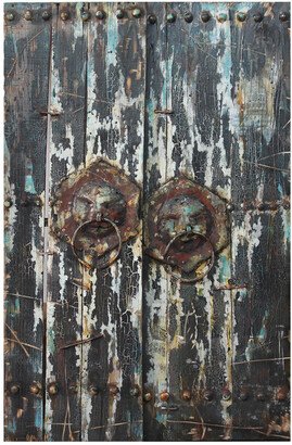 Antique Wooden Doors 2 Handed Painted Rugged Wooden Wall Art