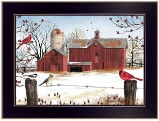 Winter Friends by Billy Jacobs, Ready to hang Framed Print, Black Frame, 18 x 14