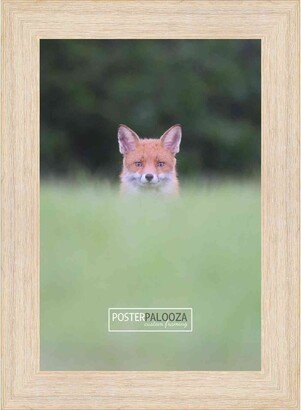 PosterPalooza 4x7 Frame Light Pine Wood Picture Frame with UV Acrylic, Backing, & Photo Frame Wall Hanging Hardware