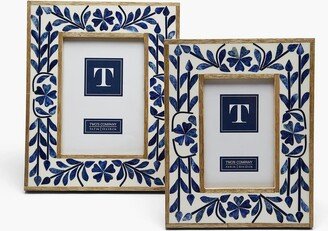 4x6 Blue Belle Bone Inlay Photo Frame