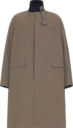 Matte Taffeta Reversible Coat in Taupe