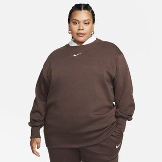 Women's Sportswear Phoenix Fleece Oversized Crew-Neck Sweatshirt (Plus Size) in Brown