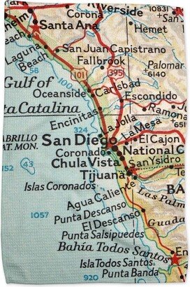 San Diego Map Tea Towel - Kitchen Dish Airbnb Realtor