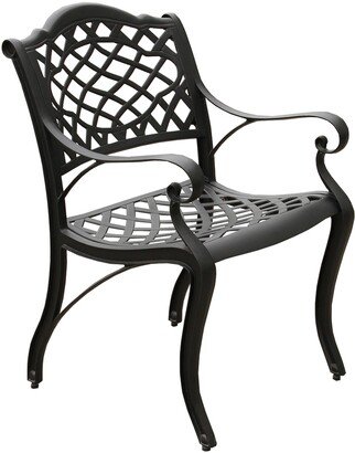 Oakland Living Corporation Ornate Traditional Outdoor Cast Aluminum Black Patio Dining Chair