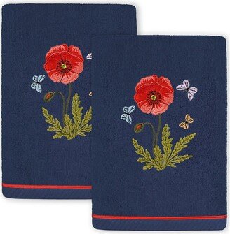 Polly 2Pc Embellished Turkish Cotton Hand Towel Set-AB