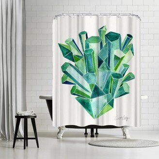 71 x 74 Shower Curtain, Emeralds by Cat Coquillette