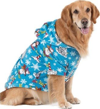 Footed Pajamas Pet Pjs - Winter Wonderland Pet Pjs Fleece Hoodie Sweaters - Large (Fits Up to 50 lbs)