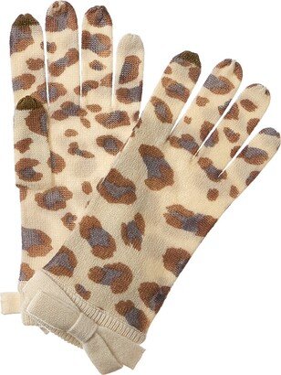 Fashion Leopard Bow Cashmere Gloves-AA