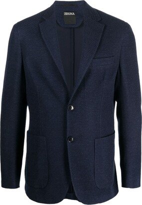 Single-Breasted Wool Blazer-AD