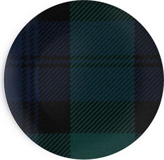 Salad Plates: Blackwatch Tartan - Black Salad Plate, Black