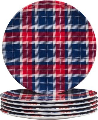 Patriotic Plaid Melamine Salad Plate, Set of 6