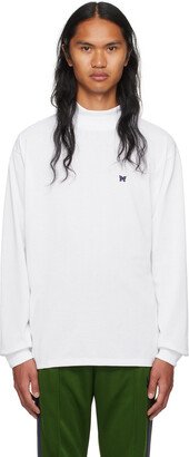 White Embroidered Long Sleeve T-Shirt