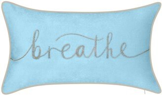 Edie@Home Celebrations Breathe Beaded Embroidered Velvet-Textured Decorative Pillow, 20 x 12