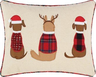 Home Merry Bright Jingle Paws Applique Decorative Pillow 14 x 18