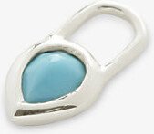 Womens Blue Teardrop Recycled Sterling Silver Vermeil ear Charm