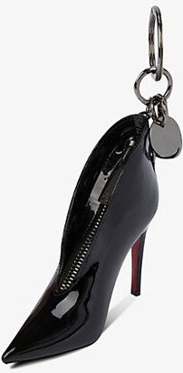 Womens Black AB Shoe-charm Leather Keyring