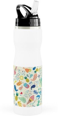 Photo Water Bottles: Ohlala Summer - Multi Stainless Steel Water Bottle With Straw, 25Oz, With Straw, Multicolor