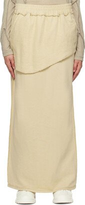 OPEN YY Beige Layered Maxi Skirt