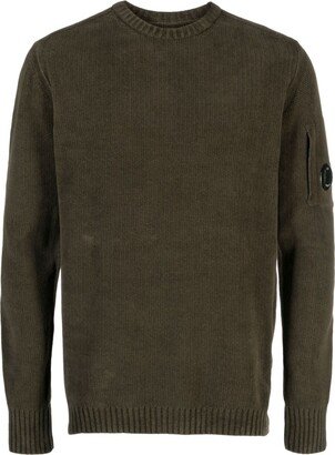 Lens-patch chenille cotton jumper