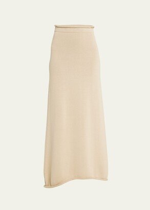 Calista Knit Rolled-Edge Straight Maxi Skirt