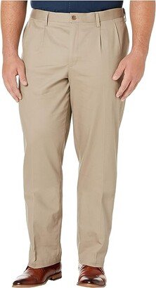 Big Tall Classic Fit Signature Khaki Lux Cotton Stretch Pants - Pleated (Timber Wolf) Men's Casual Pants