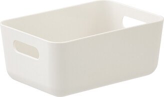 The Terra Recycled Plastic Small Bin Ecru White